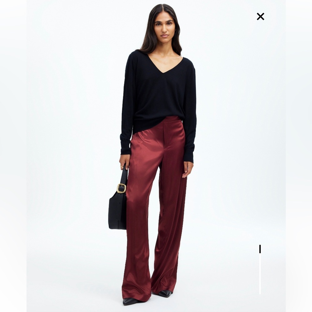 NWT Madewell Pull-On Straight Pants in Straight Satin